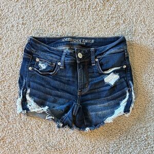 American Eagle Outfitters Women's Blue Denim Shorts - midi